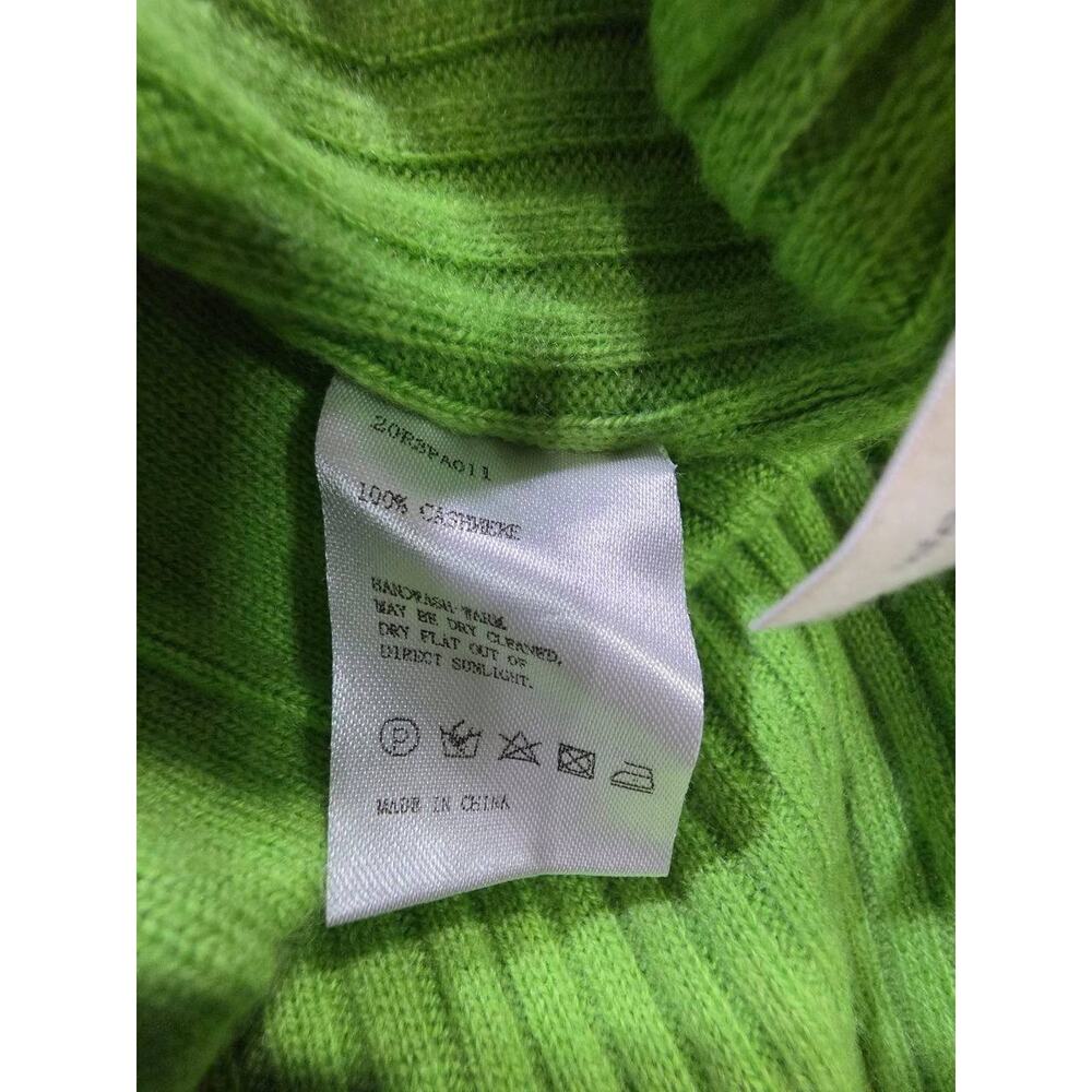 Nap 100% cashmere Ribbed Lounge Pants Lime Y2K Green Medium A011008 - Picture 9 of 12